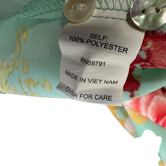 Figueroa & Flower Womens Floral Boho Peasant Tunic Top 2X Multicolor Lightweight - Picture 5 of 7